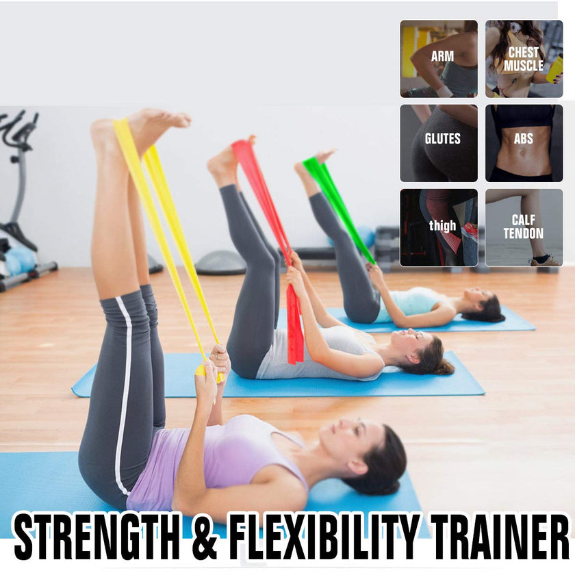 HAIBEI Resistance Bands Elastic Exercise Bands 3 Pack Physical Therapy Tension Band Recovery Band Workout Strength Training Bands for Women, Yoga, Arms,Upper Body and Shoulders (Red Yellow Green) 🍁 All In One Marketplace Canada
