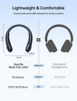 JISULIFE Portable Neck Fan, Hands Free Bladeless Fan, 4000 mAh Battery Operated Wearable Personal Fan, Leafless, Rechargeable, Headphone Design,5 Speeds Gifts for Women Men- Dark Blue 🍁 All In One Marketplace Canada