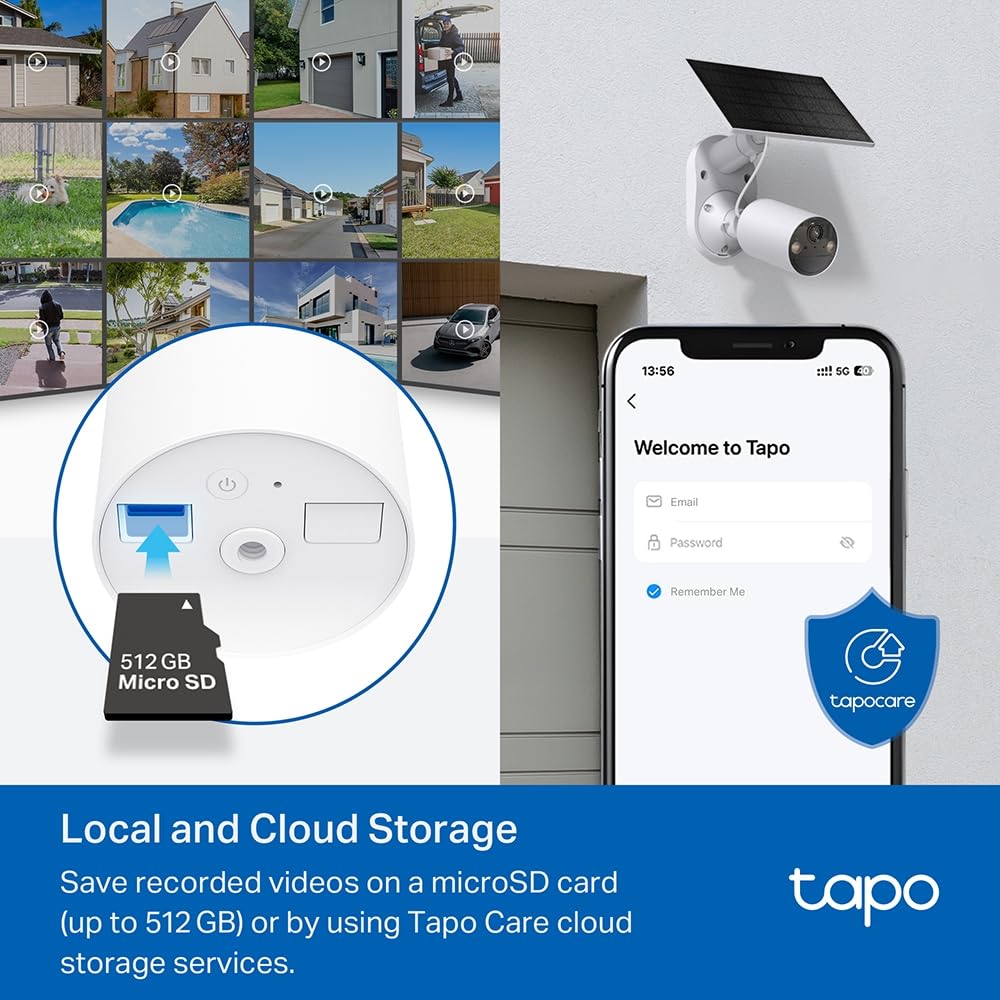 TP-Link Tapo Solar-Powered Security Camera Kit, 2K Wireless Battery Camera w/Solar Panel Base, Smart Person Detection, SD/Cloud Storage, Spotlight Color Night Vision, No Hub Needed (Tapo C410 KIT) 🍁 All In One Marketplace Canada
