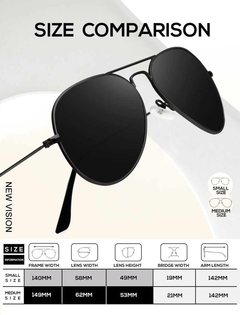 KALIYADI Classic Aviator Sunglasses for Men Women Driving Sun glasses Polarized Lens UV Blocking (3 Pack) 58mm 🍁 All In One Marketplace Canada