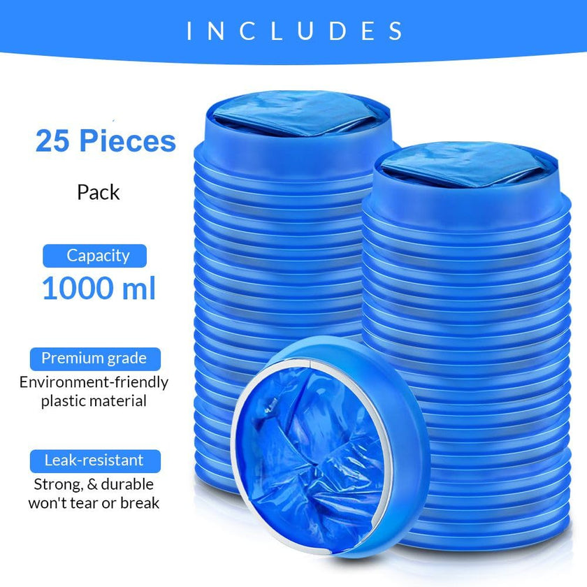 Vomit Bags Disposable 25 Pack (1000ml) – Medical Grade Emesis Bags for Travel, Motion Sickness, Morning Sickness & Nausea – Leak-Proof, Odor-Blocking, Portable Throw Up Bag 🍁 All In One Marketplace Canada