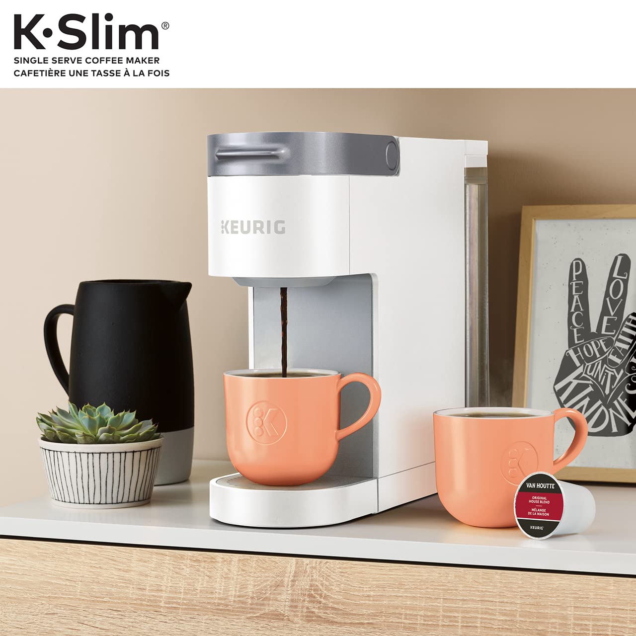 Keurig K-Slim Single Serve K-Cup Pod Coffee Maker, Featuring Simple Push Button Controls and MultiStream Technology, White 🍁 All In One Marketplace Canada