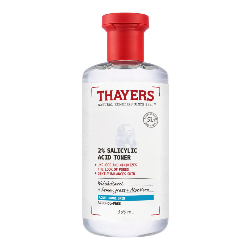 Thayers Alcohol-Free 2% Salicylic Acid Toner with Witch Hazel, Lemongrass and Aloe Vera for Acne-prone Skin, 355 ml 🍁 All In One Marketplace Canada