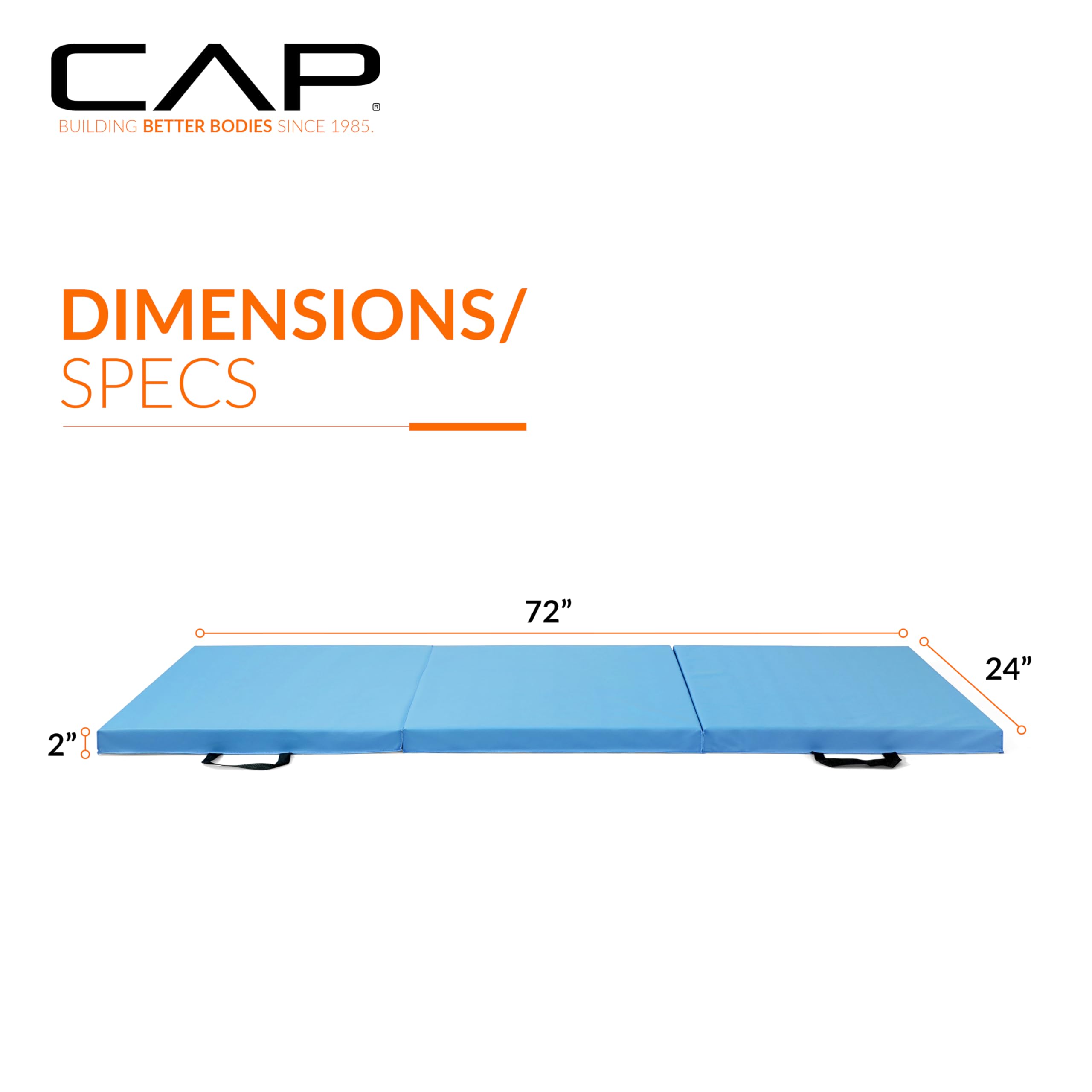 CAP Barbell Folding Exercise Mat – Durable, Anti-Tear, Thick Padding for Fitness, Aerobics, Gymnastics & Home Workouts. 72