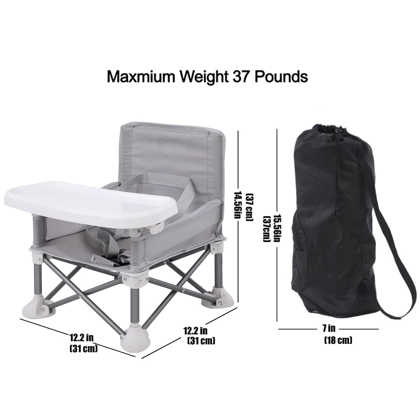 PandaEar Portable Baby Seat Travel Chair| Compact Fold with Straps for Indoor/Outdoor Use| Great for Camping, Beach, Lawn |Toddlers, Kids, Boys, Girls (Neural Seat) 🍁 All In One Marketplace Canada