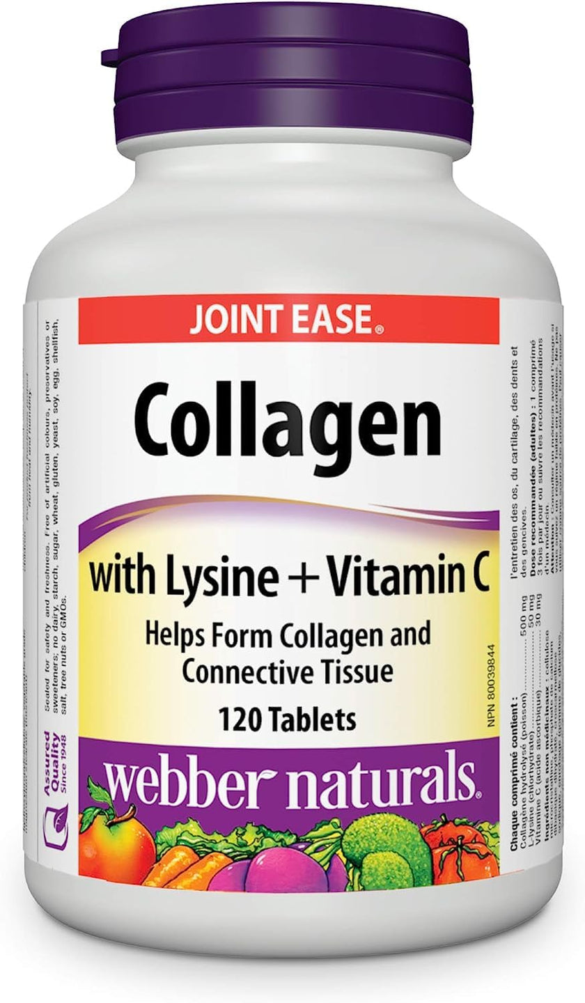 Webber Naturals Collagen with Lysine and Vitamin C, 120 Tablets, Helps Support Joints, Muscles, and Skin 🍁 All In One Marketplace Canada