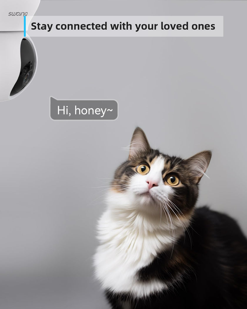 blurams Security Camera, 2K Indoor Camera 360-degree Pet Camera for Home Security w/ Motion Tracking, Phone App, 2-Way Audio, IR Night Vision, Siren, Works with Alexa & Google Assistant,White 🍁 All In One Marketplace Canada