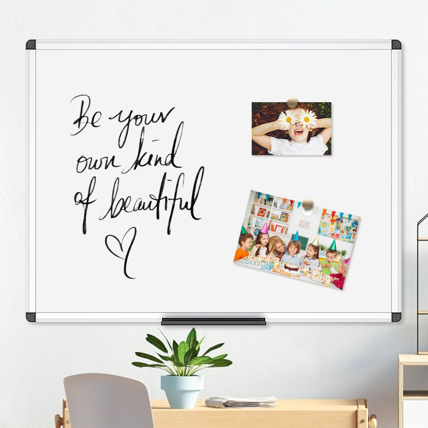 VIZ-PRO Magnetic White Board, Dry Erase Board 24 X 18 Inches, Whiteboard with Silver Aluminium Frame 🍁 All In One Marketplace Canada