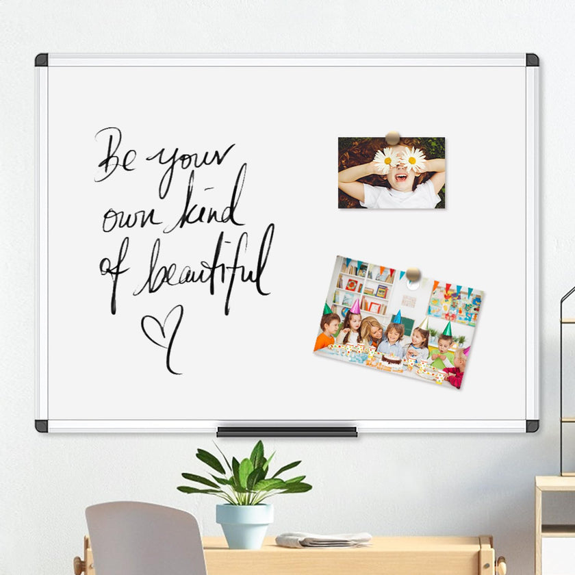 VIZ-PRO Magnetic White Board, Dry Erase Board 24 X 18 Inches, Whiteboard with Silver Aluminium Frame 🍁 All In One Marketplace Canada