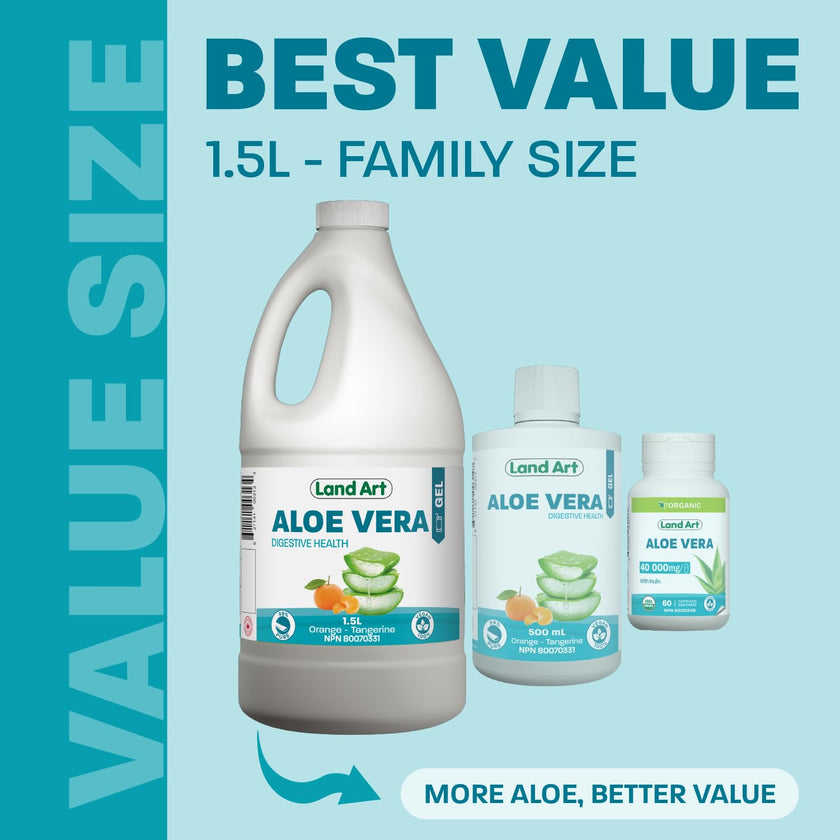 Aloe Vera Drinkable Gel, Orange, Heartburn & Acid Reflux, 1,5 L 🍁 All In One Marketplace Canada