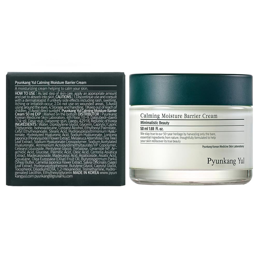 Pyunkang Yul PKY Calming Moisture Barrier Cream Instantly Soothes Sensitive Skin, Hyaluronic Acid & Ceramide for Hydration, Vegan, Korean Skincare (1.69 Fl. Oz, 50ml) 🍁 All In One Marketplace Canada