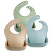 PandaEar Set of 3 Cute Silicone Baby Bibs for Babies & Toddlers (10-72 Months) Waterproof, Soft, Unisex, Non Messy (Brown/Blue/Green) 🍁 All In One Marketplace Canada