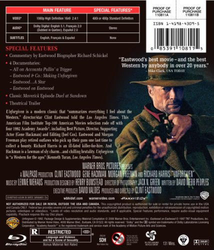 Unforgiven - Blu-Ray