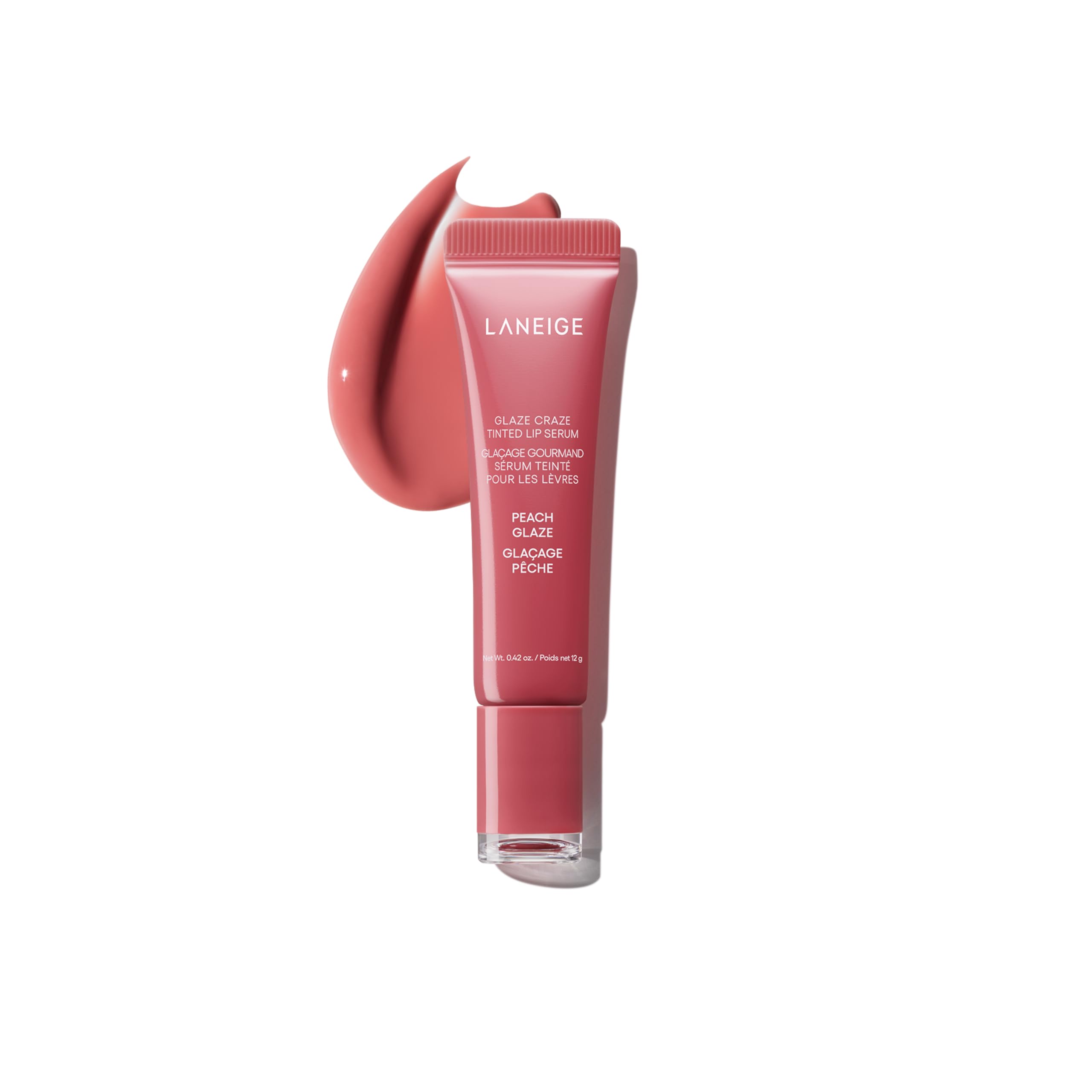 LANEIGE Glaze Craze Tinted Lip Serum for Hydrating, Glossy, Nourished Lips with Plumping Polypeptides, Peach Glaze 🍁 All In One Marketplace Canada