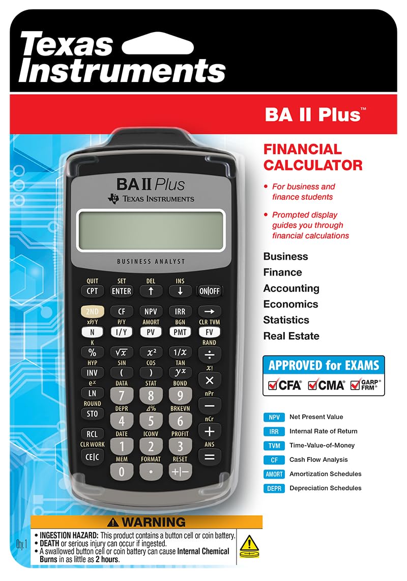 Texas Instruments BA II Plus Financial Calculator, Black 🍁 All In One Marketplace Canada