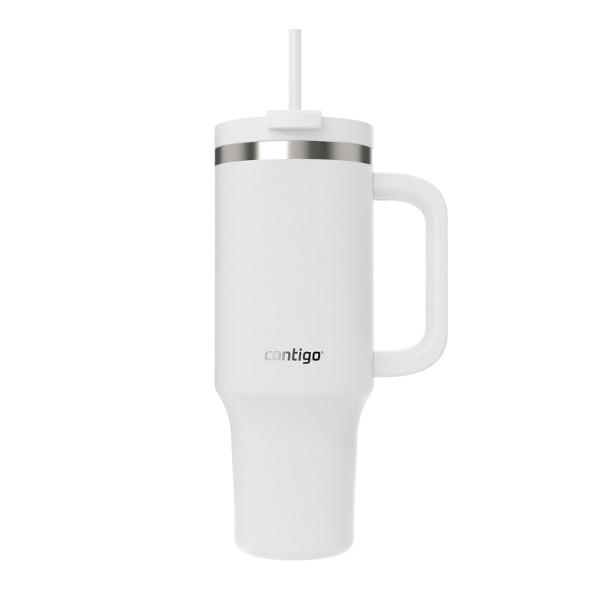 Contigo Streeterville Tumbler, 40 oz (1.18 L), Insulated Stainless Steel Water Bottle with Straw and Leak-Proof Lid, Salt 🍁 All In One Marketplace Canada
