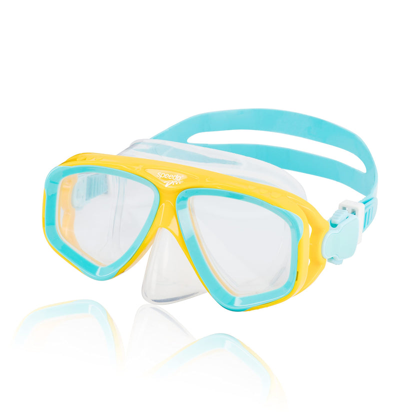 Speedo Unisex Kid's Swim Snorkel Dive Mask Anti-Fog with Nose Cover Adventure Series - Spectra Yellow/Clear M, One Size 🍁 All In One Marketplace Canada