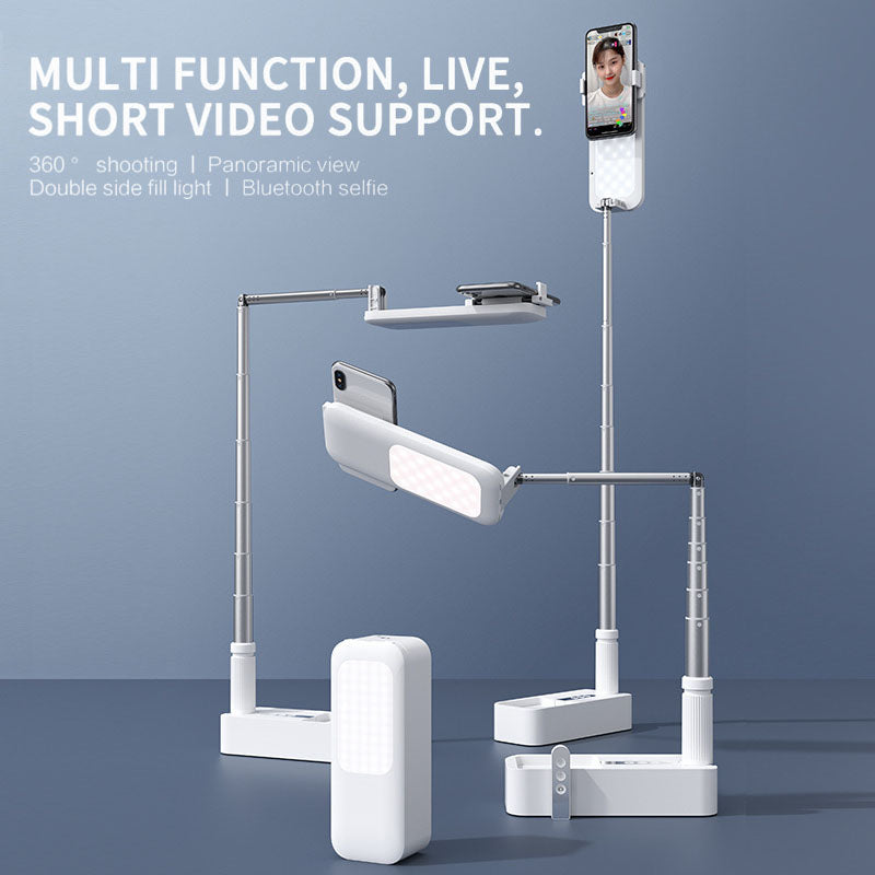 Selfie Stick with LED Ring Light & Bluetooth Remote – Foldable 130cm Phone Holder