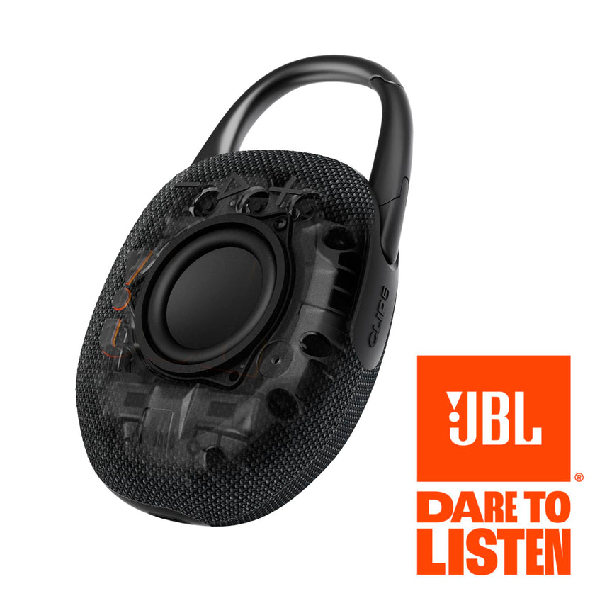 JBL Clip 5 - Ultra-Portable, Waterproof & Dustproof Bluetooth Speaker, Big Pro Sound with Punchy bass, Integrated Carabiner, Up to 12 Hours of Play, Recycled Materials (Black & Orange) 🍁 All In One Marketplace Canada