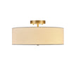 Globe Electric 60998 Kyle 2-Light Flush Mount Ceiling Light, Matte Brass, White Linen Shade 🍁 All In One Marketplace Canada