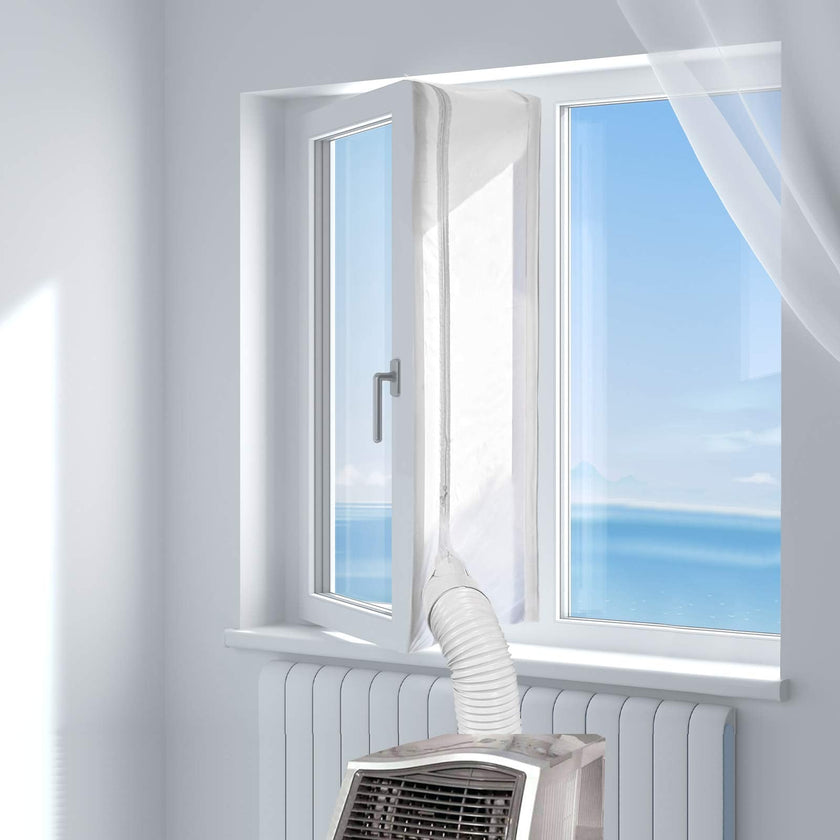 HOOMEE 300CM (118 inch ) Universal Window Seal for Portable Air Conditioner And Tumble Dryer Works with Every Mobile Air-Conditioning, Easy to Install Air Exchange Guards With Zip and Adhesive Fastener 🍁 All In One Marketplace Canada