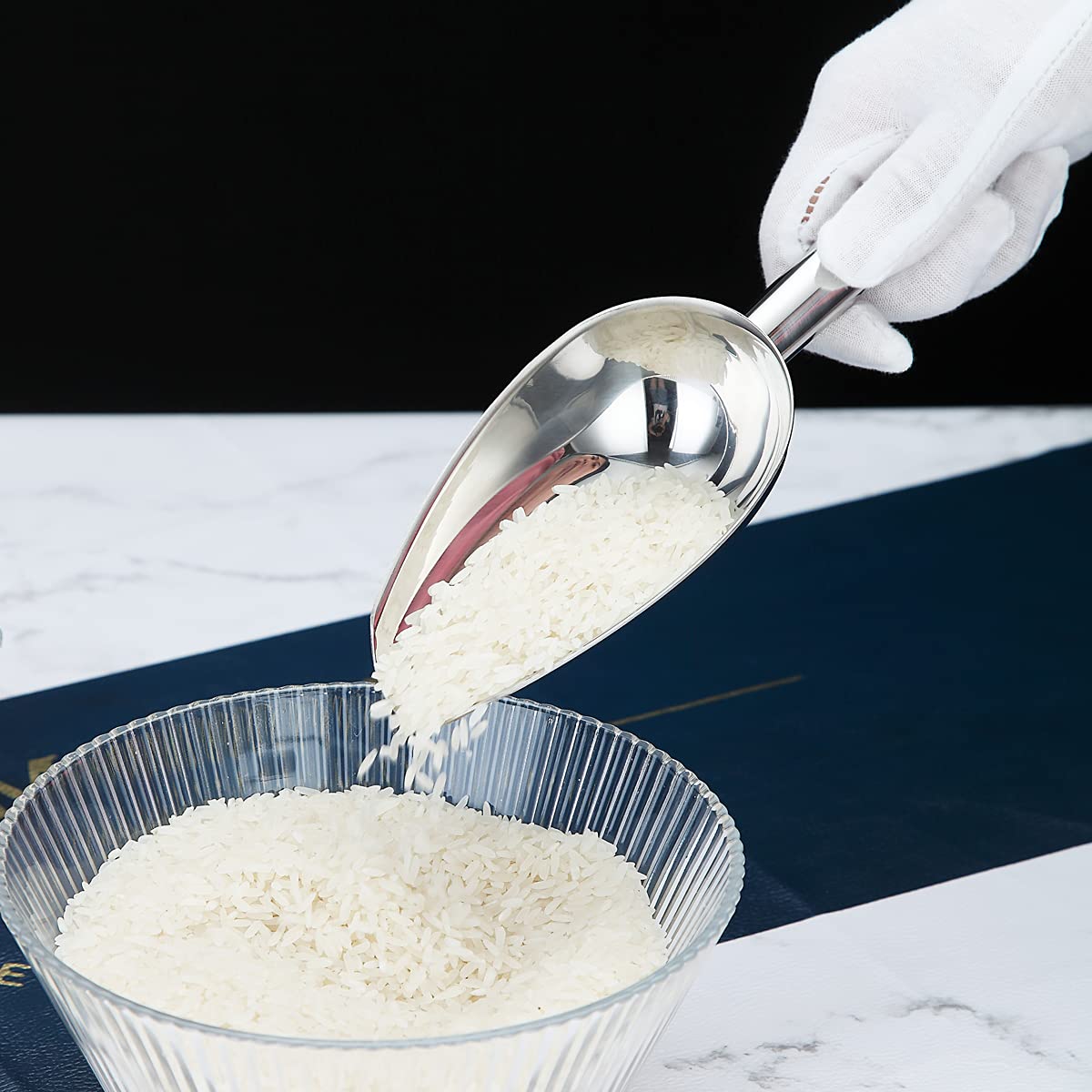 Berglander Stainless Steel Ice Scoop 6 OZ, Multipurpose Scoop for Ice Maker, Candy, Kitchen, Bar, Party, Wedding, Pet, Animal, Dog Food, Beach Shovel (Silver) 🍁 All In One Marketplace Canada