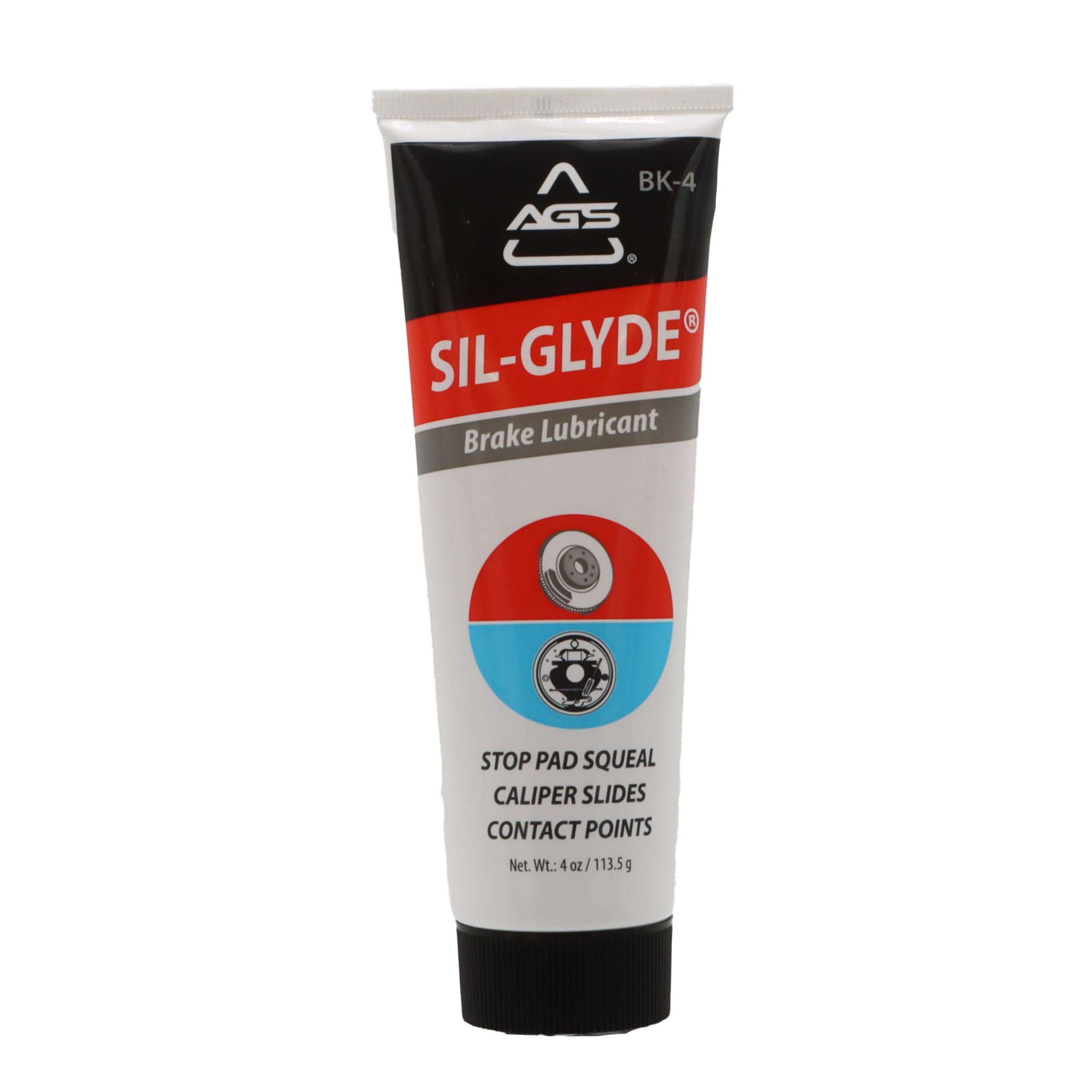 AGS SIL-Glyde 4 oz Tube Silicone Based Brake Assembly Lubricant for Eliminating Disc Brake Squeal - Moisture Proof, Heat Resistant, Rust and Corrosion Protector 🍁 All In One Marketplace Canada