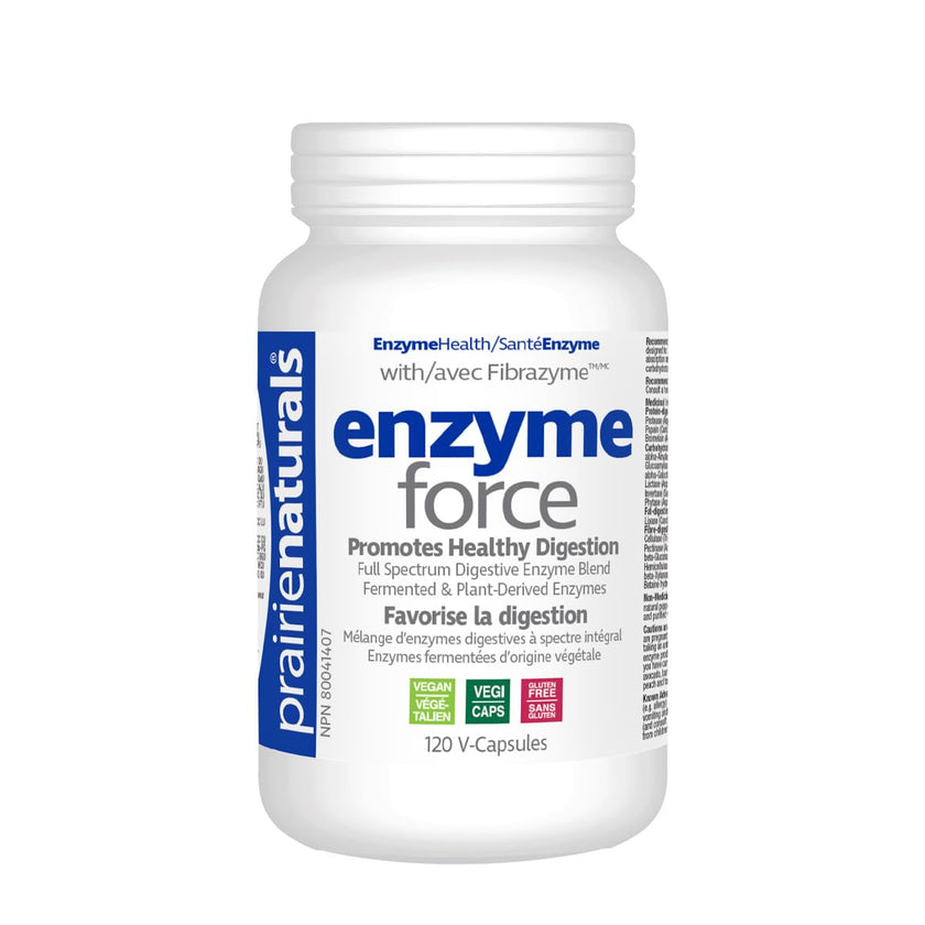 Prairie Naturals Enzyme Force - Full Spectrum Plant Enzyme with FibraZyme VCaps - 120 Count 🍁 All In One Marketplace Canada