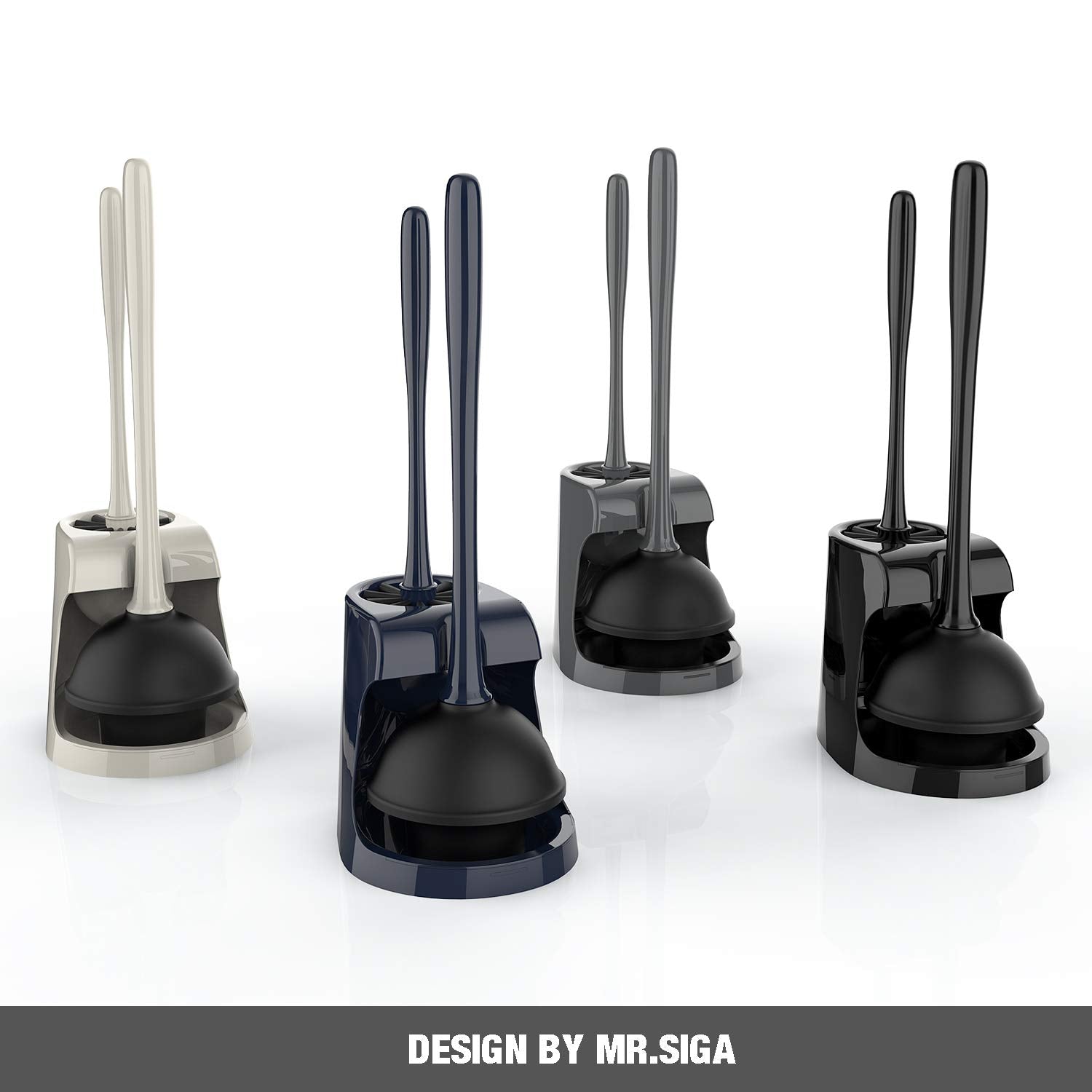 MR.SIGA Toilet Plunger and Bowl Brush Combo for Bathroom Cleaning, Black, 1 Set 🍁 All In One Marketplace Canada