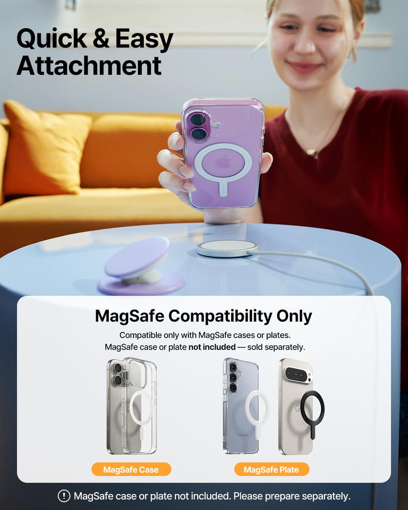 Sinjimoru for MagSafe Phone Grip, Soft Silicone Magnetic Finger Grip for iPhone 17/16/15/14/13, Comfortable One-Touch Holding, M-Tap Tok Black 🍁 All In One Marketplace Canada