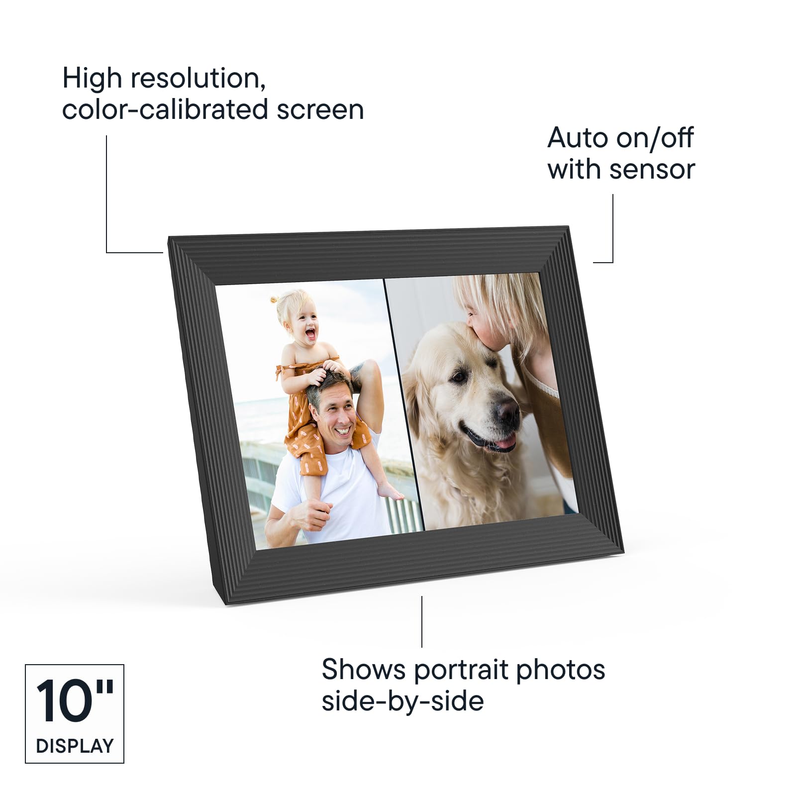 Aura Carver WiFi Digital Picture Frame | The Best Digital Frame for Gifting | Send Photos from Your Phone | Quick, Easy Setup in Aura App | Free Unlimited Storage | Gravel with White Mat 🍁 All In One Marketplace Canada