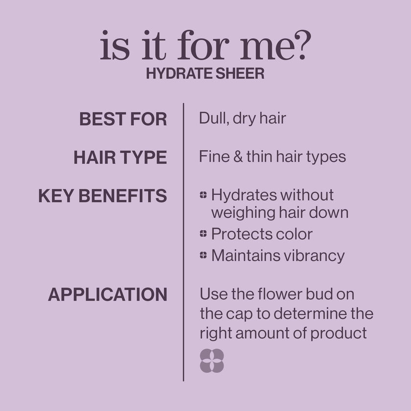 Pureology Hydrate Sheer Shampoo, Lightweight Color-Safe Hydration for Fine Dry Hair, Jojoba & Green Tea, Vegan, Sulfate-Free 🍁 All In One Marketplace Canada