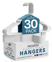 Utopia Home Plastic Hangers, 30 Pack, Clothes Hangers with Shoulder Grooves, Durable Space Saving Coat Hanger for Shirts, Pants, Skirts, Jackets, Blouses, Dresses and Everyday Wardrobe Use (White) 🍁 All In One Marketplace Canada