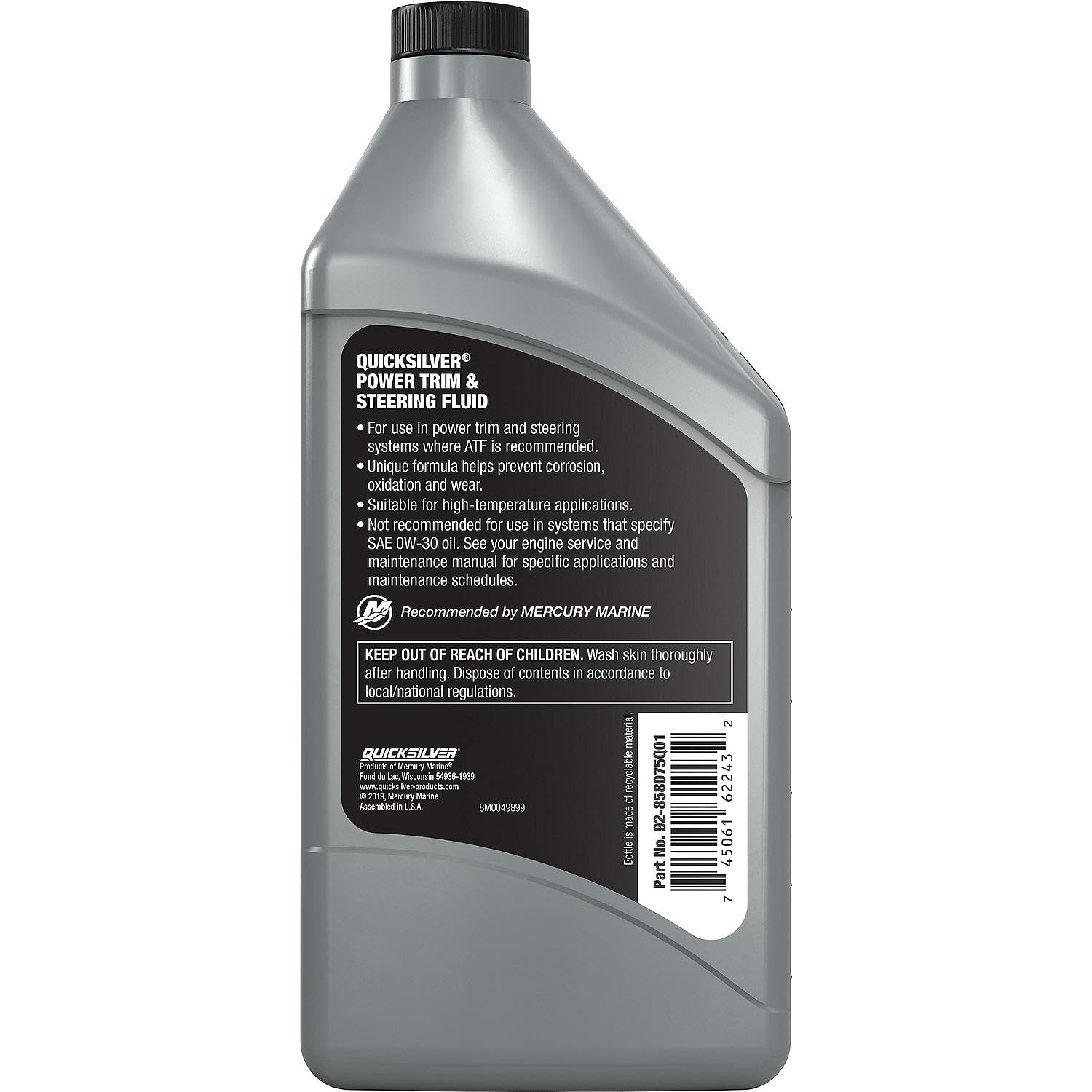 Quicksilver 858075Q01 Power Trim and Steering Fluid, 32 Oz. Bottle 🍁 All In One Marketplace Canada