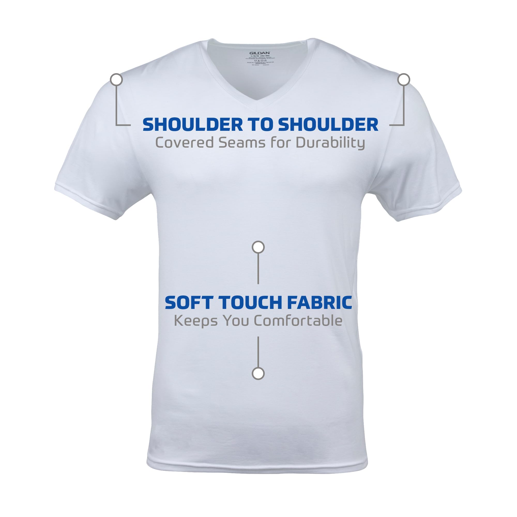 Gildan Men's V-Neck T-Shirts, Multipack, Style G1103, White (6-Pack), X-Large 🍁 All In One Marketplace Canada