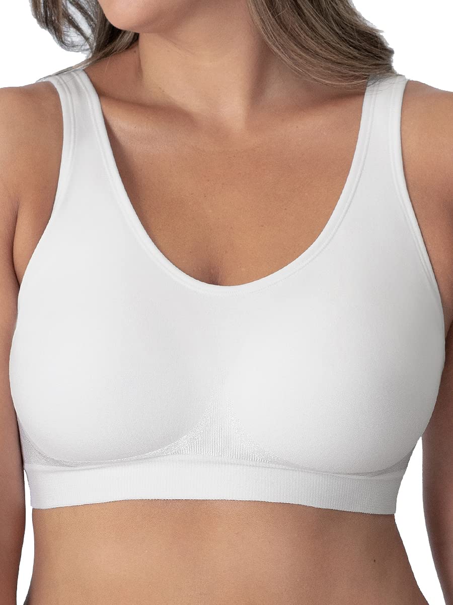 SHAPERMINT Wireless Bras for Women - Full Support Seamless Bralette, Compression Sports Bra, Plus Size Minimizer Bras, Padded Wirefree Bra for Women White 🍁 All In One Marketplace Canada