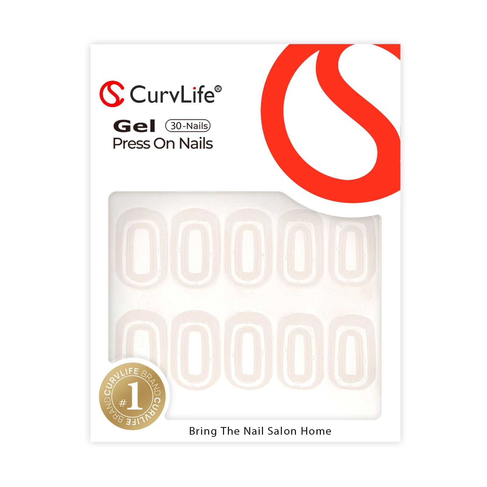 Curvlife 30pcs Short Press On Nails, Shining Stick on Fake Nails Design Glossy Acrylic Nails Tips Glue on Square Press on Nails For Women False Nail Kit With Nail Glue (French Gradient Pink) 🍁 All In One Marketplace Canada