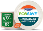 Hefty ECOSAVE Compostable Disposable Paper Plates Lunch 8.86