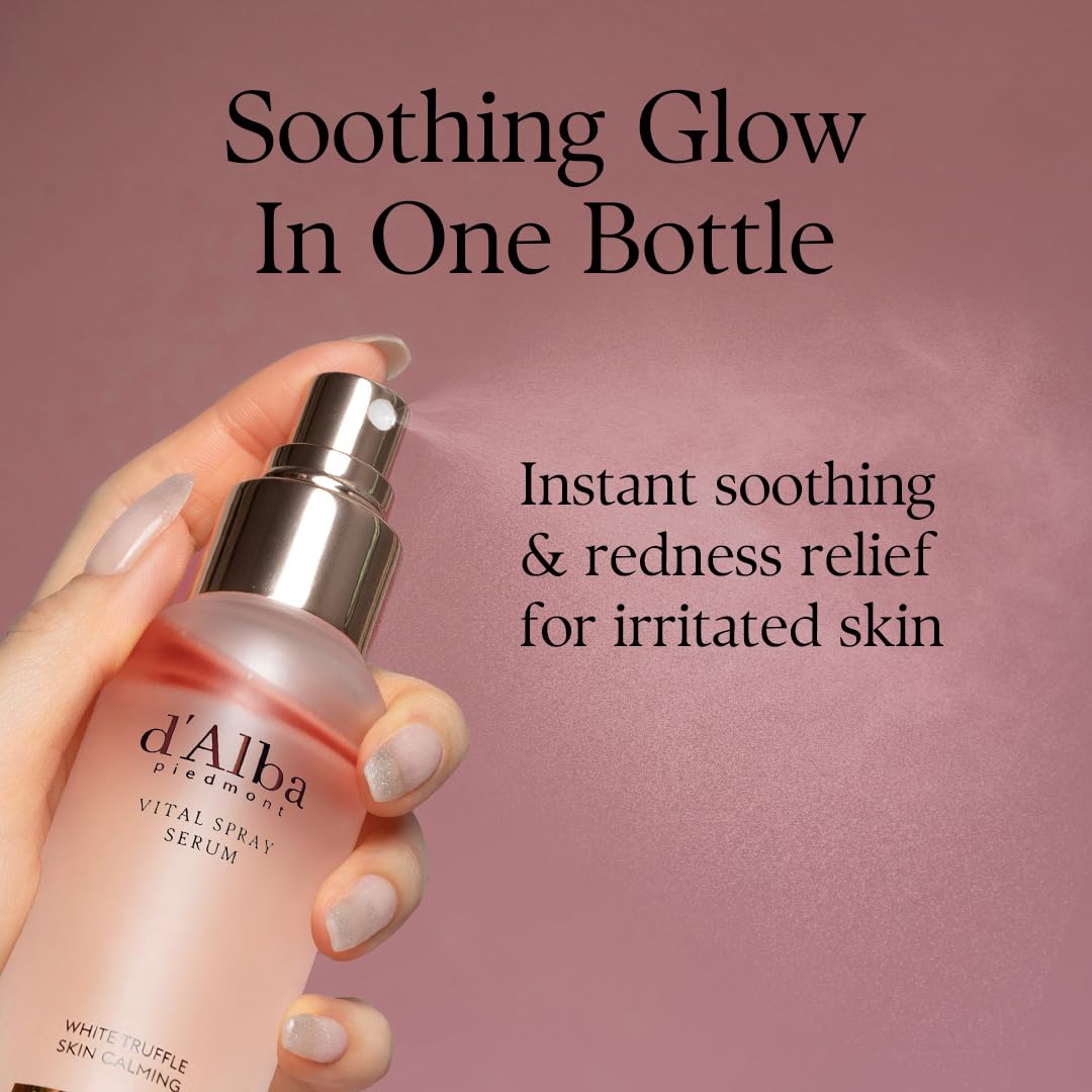 d'alba Piedmont Italian White Truffle Vital Spray Serum, Vegan Skincare, Calming and Hydrating Facial Mist with White Truffles for Red and Sensitive Skin, Glow Serum, Surfactant Free, All in One Care, Korean Skincare 🍁 All In One Marketplace Canada