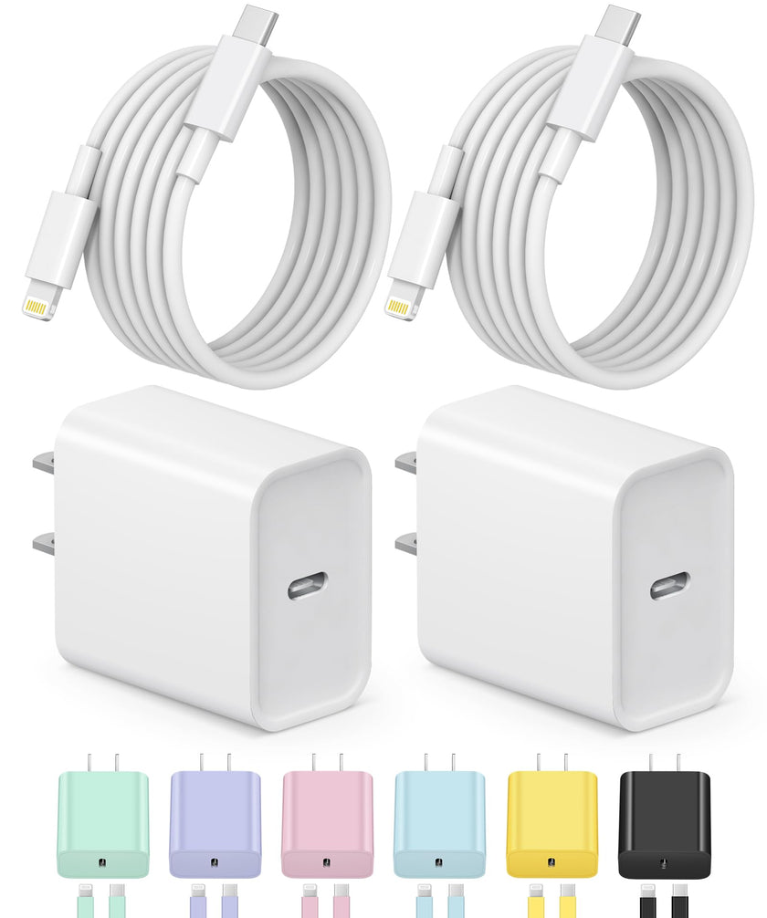 iPhone Charger Fast Charging【Apple MFi Certified】 2 Pack USB C Charger Block with 6FT USB C to Lightning Cables Compatible with iPhone 14/13/12/11 Pro Max/Xs Max/XR/AirPods Pro 🍁 All In One Marketplace Canada