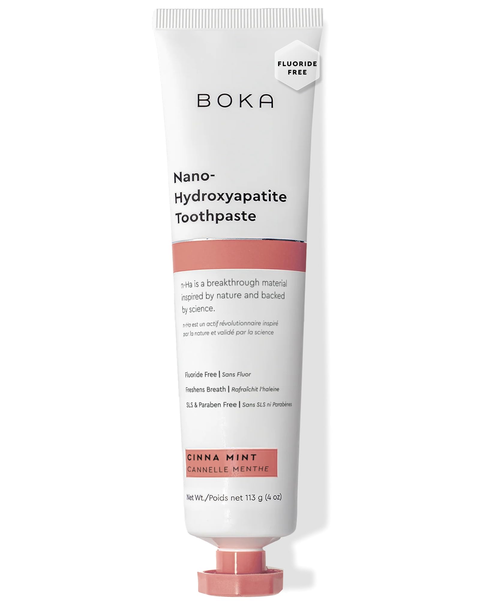 Boka Fluoride Free Toothpaste, Nano Hydroxyapatite Toothpaste, Appropriate for Sensitive Teeth - for Adult Oral Care - Cinnamon Mint Flavor, 4 Fl Oz (113g) 1Pk 🍁 All In One Marketplace Canada