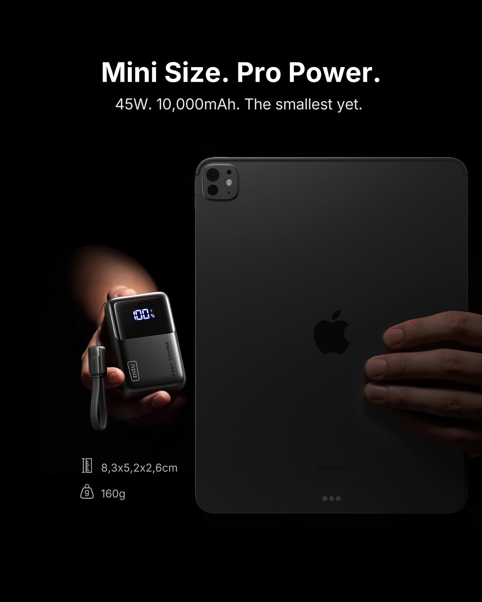 INIU Power Bank, Smallest Portable Charger 10000mAh, 45W Fast Charging Mini Battery Pack with Detachable USB-C Cable, Flight-Safe Travel Powerbank for iPhone 17 16 15 Pro Max, Samsung S26, iPad, etc 🍁 All In One Marketplace Canada