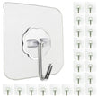 Jwxstore 24 Pack Wall Hooks for Hanging 33lb(Max) Heavy Duty Self Adhesive Hooks Transparent Waterproof Sticky Hooks for Keys Bathroom Shower Outdoor Kitchen Door Home Improvement Utility Hooks 🍁 All In One Marketplace Canada