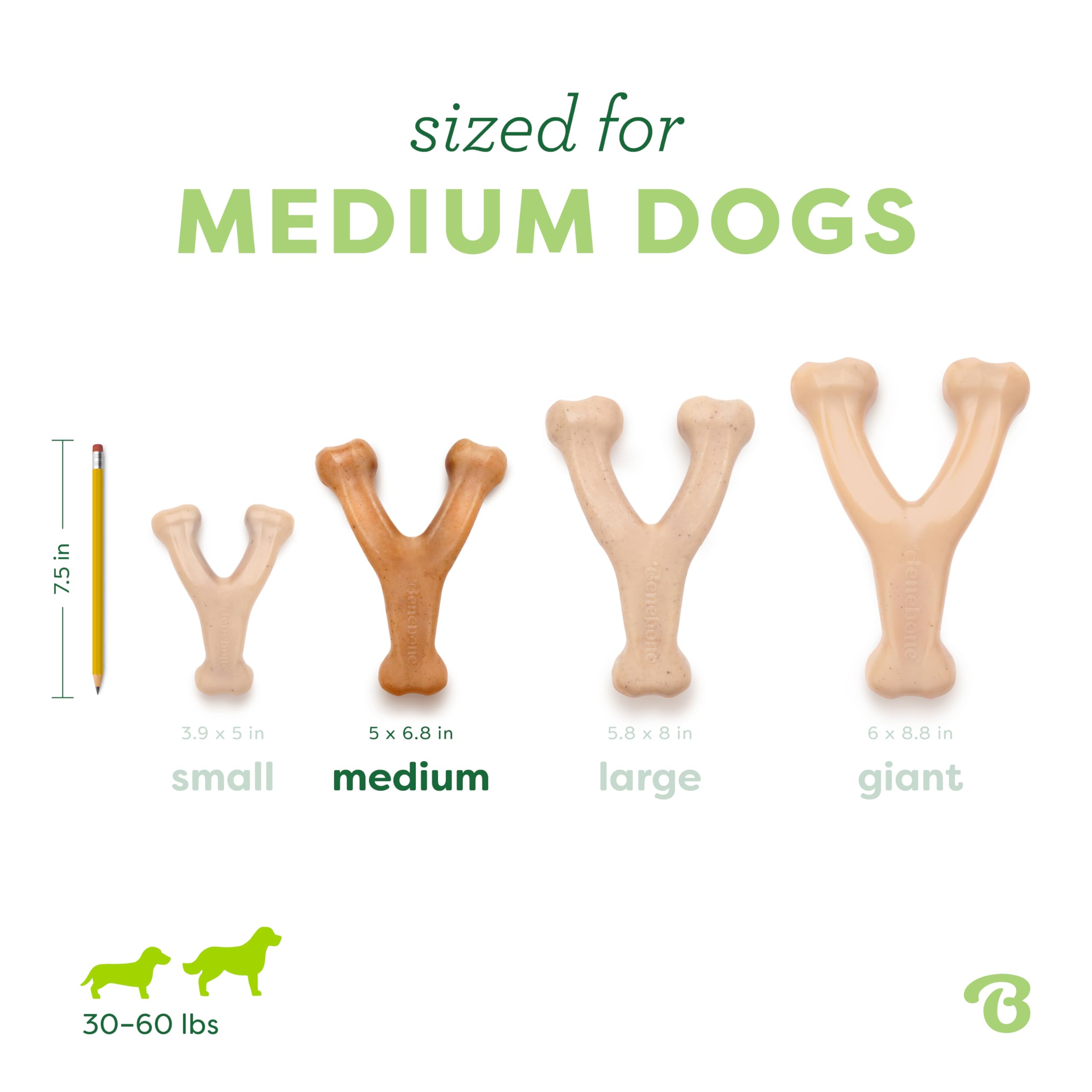 Benebone Wishbone Durable Dog Chew Toy for Aggressive Chewers, Real Chicken, Made in USA, Medium 🍁 All In One Marketplace Canada