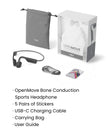 Shokz (AfterShokz) OpenMove - Open-Ear Bluetooth Sport Headphones - Bone Conduction Wireless Earphones - Sweatproof for Running and Workouts, with Sticker Pack (Grey) 🍁 All In One Marketplace Canada