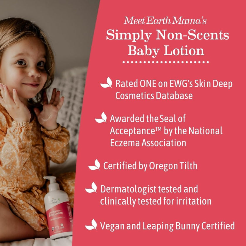 Earth Mama - Simply Non-Scents Baby Lotion for Dry Skin - 240 ml 🍁 All In One Marketplace Canada
