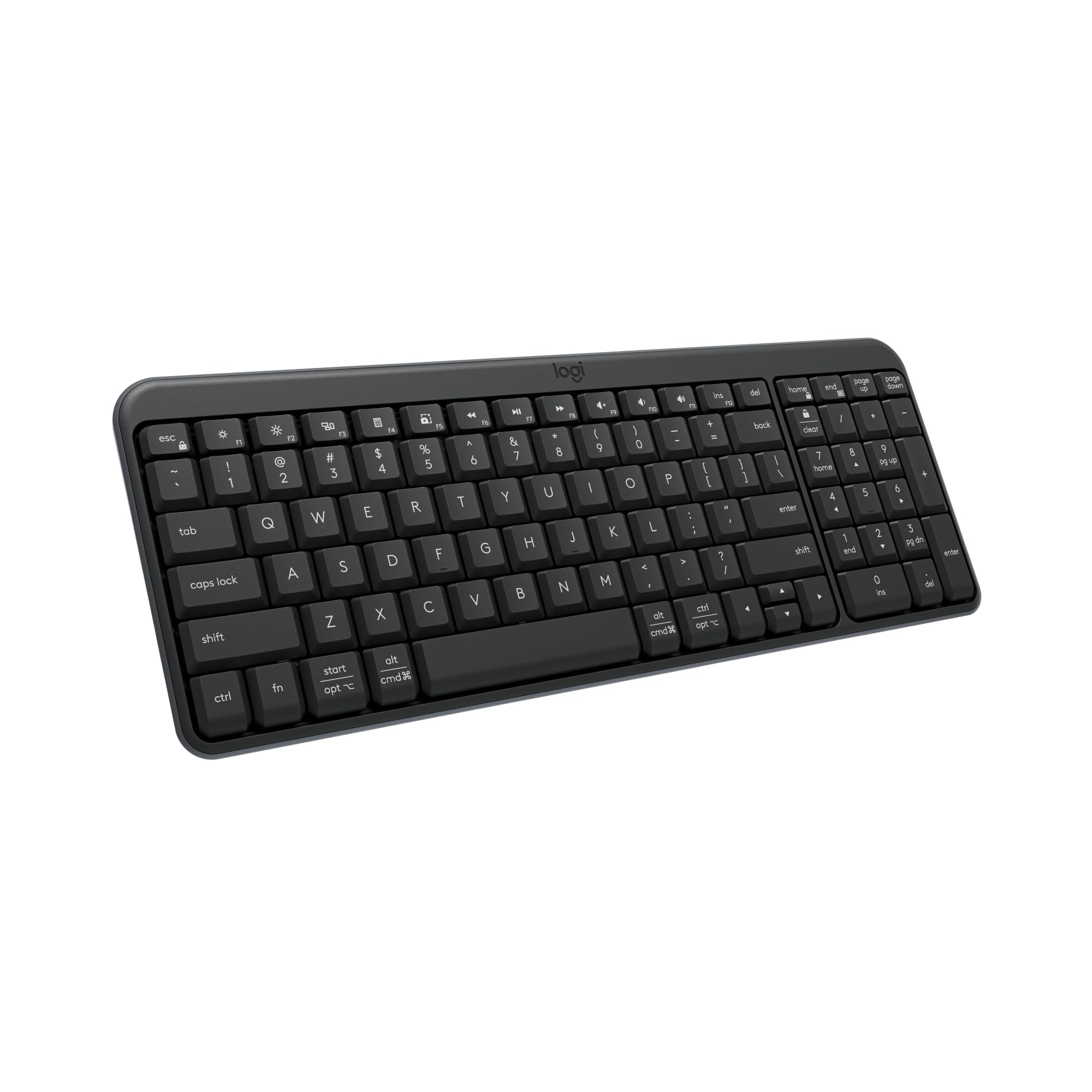 Logitech K250 Bluetooth Keyboard with Numpad, Easy Connectivity, Compact Wireless Keyboard Made with Recycled Plastic, Spill-Resistant, Comfortable Keys - Windows/MacOS - Graphite 🍁 All In One Marketplace Canada