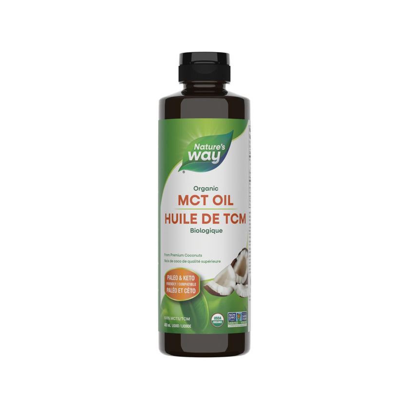 Nature's Way 100% Pure MCT Oil – Organic Coconut-Derived Medium Chain Triglycerides – No Palm or Filler Oils – Keto & Paleo Friendly – Non-GMO, Vegetarian, Gluten-Free, Flavourless – 480 mL 🍁 All In One Marketplace Canada