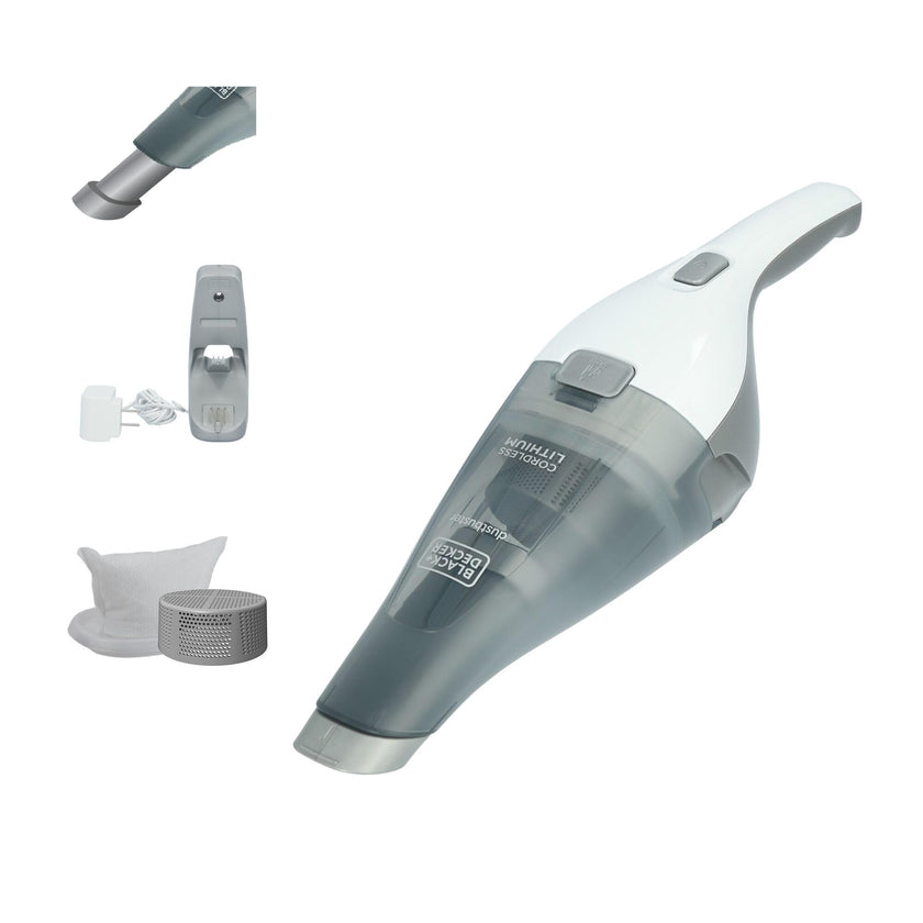 BLACK+DECKER dustbuster QuickClean Cordless Handheld Vacuum, White (HNVC215B10), Dirt Bowl and Fliter 🍁 All In One Marketplace Canada