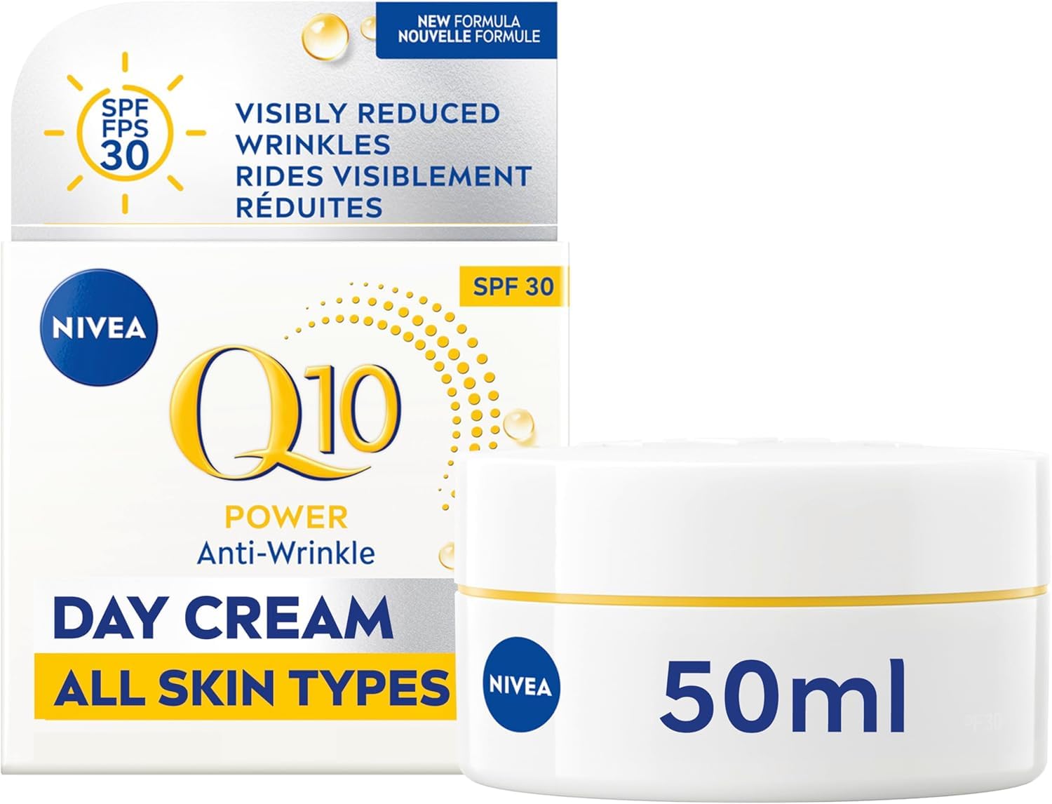 NIVEA Q10 Power Anti-Wrinkle Firming Day Cream with SPF30 | Anti-Aging face cream 50mL 🍁 All In One Marketplace Canada